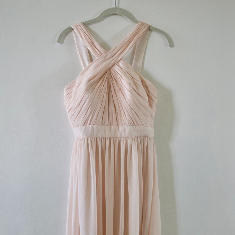 Monique Lhuillier Pink Chiffon Bridesmaids Dress